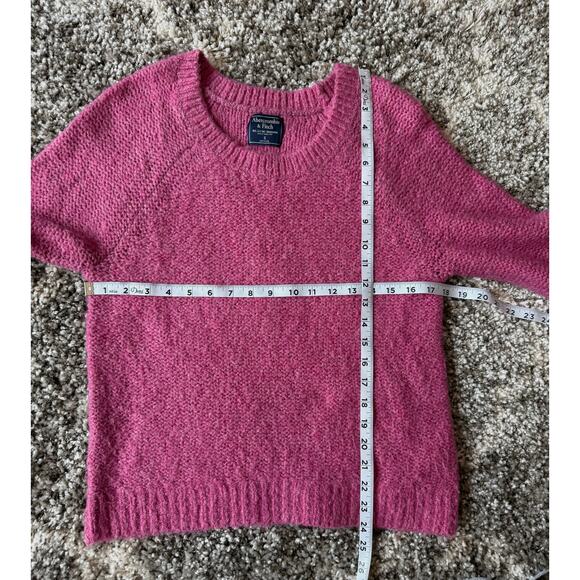 Abercrombie & Fitch Pink Wool Blend Knit Balloon Sleeve Crewneck Sweater Small - Picture 10 of 13